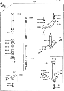 KR250 Передняя вилка