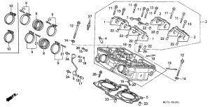 VFR750F Головка цилиндров