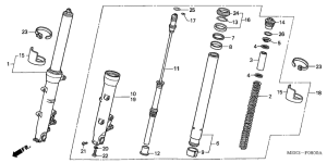 Вилка передней оси