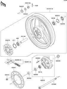 EX500 Заднее колесо и цепь