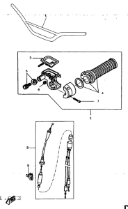 DT50R Steering handle. cable