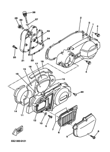 YP250R Crankcase cover ass`y  (v