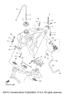 WR250F Топливный бак