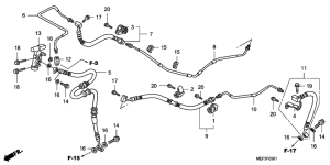 FJS400 Шланги и трубки заднего тормоза