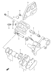 DR350 Задний суппорт