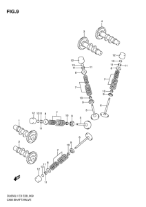 DL650 (ABS) Распределительный вал  /  valve