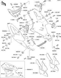 ZX750 Обтекатель нижний