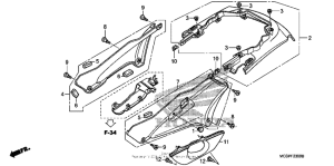 ST1300P (ABS) Side cover + rear cowl