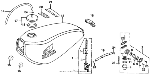 CT125 Fuel tank + fuel valve