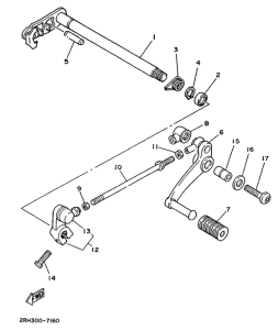 TZR125 Вал переключения