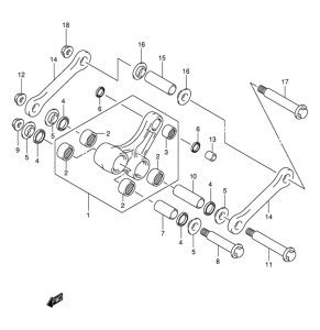 RM250 Втулки заднего рычага