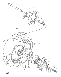 GSX-R1100 Rear wheel complete assy