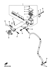 WR250R Главный тормозной цилиндр