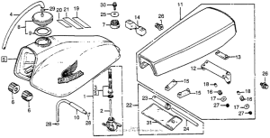 XR100 Tool kit + fuel tank + seat 81-82