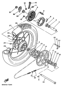 XT350 Переднее колесо
