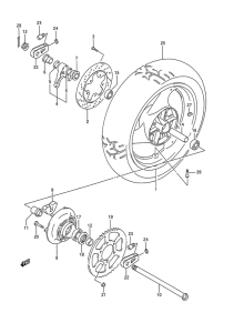 GSX-R1100 Rear wheel complete assy