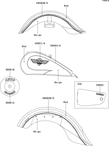 VN1500 Decals(red / beige)(vn1500-e4)