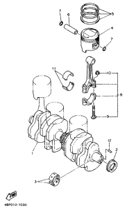 XJ600N Коленчатый вал и поршни