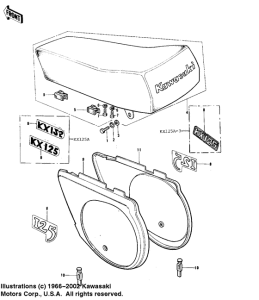 KX125 Seat / side covers