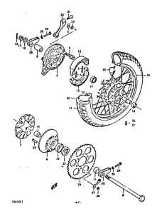 GS450 Rear wheel complete assy