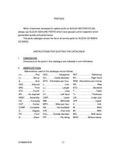 VZ1600 Catalog preface