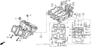 VFR750F Картер двигателя