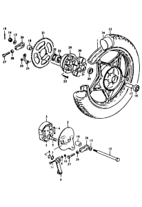 ZR50 Rear wheel complete assy