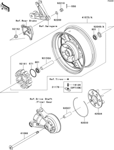 ZG1400 Заднее колесо и цепь