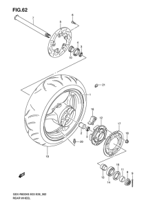 GSX-R600 Rear wheel complete assy
