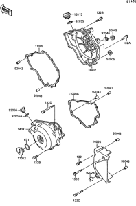 EX250 Крышки двигателя