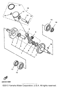 YZ80L Crankshaft-piston