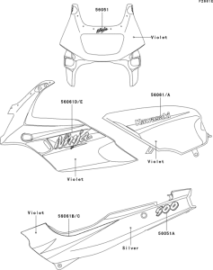 EX500 Decals(violet)(ex500-d3)