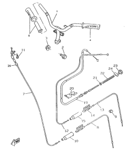 CW50RSP Steering handle. cable