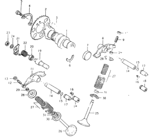 SP400 Распределительный вал-клапаны