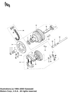 MC1 Rear hub / brake  / chain