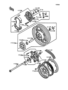 EN400 Заднее колесо и цепь