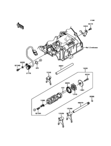 KLE250 ギヤチェンジドラム / シフトフォーク