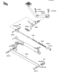 KZ1100 Педаль тормоза