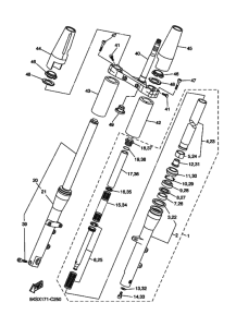 XVS1100A XVS11AS Вилка передней оси