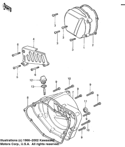 KX125 Крышки двигателя
