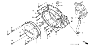 CR500R Крышка картера правая