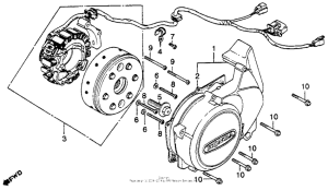 CM400 Left crankcase cover + generator