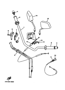 TDM850 ｽﾃｱﾘﾝｸﾞﾊﾝﾄﾞﾙ. ｹｰﾌﾞﾙ