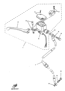 YP125R Главный тормозной цилиндр