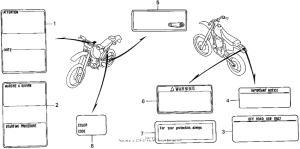 XR250R Лейбл предостережения