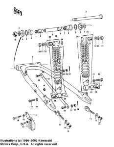 KD125 Swing arm / shock absorbers