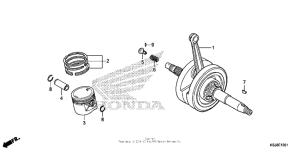 CRF100F Crankshaft + piston (crf100f)