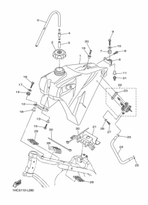 WR250F Топливный бак