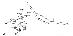 XR200R Handle pipe / top bridge