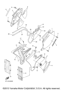 WR250F Боковые обтекатели